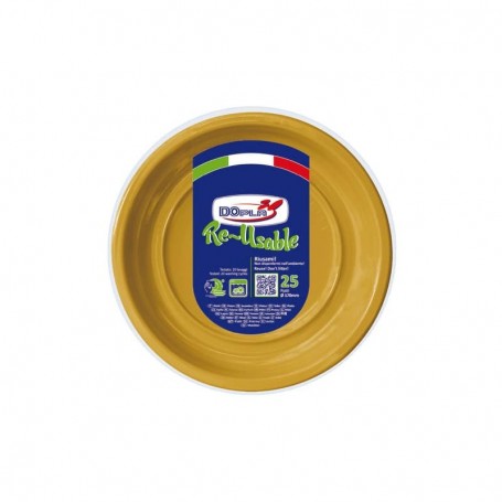 PIATTI DESSERT DOPLA ORO X 25 PZ.