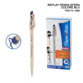 PENNA PAPER MATE REPLAY BLU - 1MM CONFEZIONE DA 12 PZ