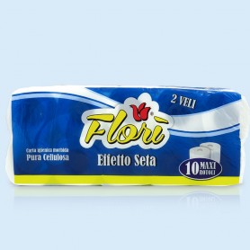 CARTA IGIENICA FLORI BLU STANDARD 2 VELI 10 RT. X 12 CF.