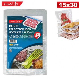BUSTE SOTTOVUOTO GOFFRATE 15X30 X PZ.25 MOVIDA