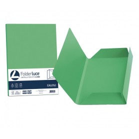 CARTELLA TRE LEMBI 25X35 FAVINI VERDE 200 GR. X 50 PZ.